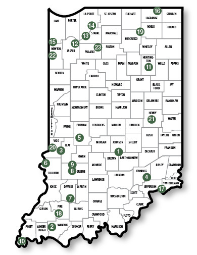 Indiana Dnr District Map Indiana Contact Lists - Indiana Fishing | Eregulations